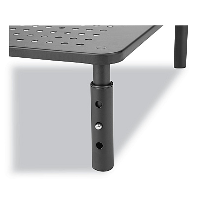 Mind Reader Adjustable Rectangular Monitor Stand, 14" x 9" x 3.25" to 5.25", Black, Supports 44 lbs (EMS4LEGMETBLK)