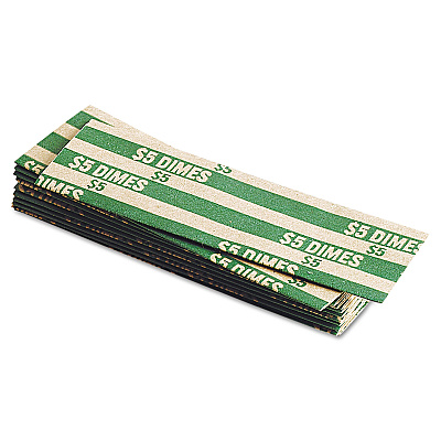 Pap-R Products Flat Coin Wrappers, Dimes, $5, 1000 Wrappers/Box (CTX30010)