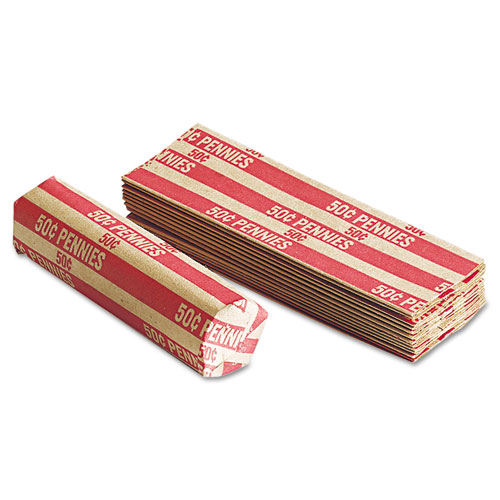 Pap-R Products Flat Coin Wrappers, Pennies, $.50, 1000 Wrappers/Box (30001)