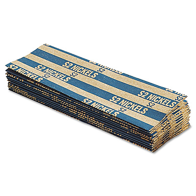Pap-R Products Flat Coin Wrappers, Nickels, $2, 1000 Wrappers/box (CTX30005)