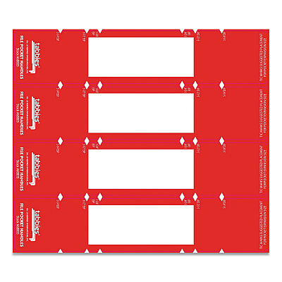 Tabbies File Pocket Handles, 9.63 x 2, Red/White, 4/Sheet, 12 Sheets/Pack (TAB68805)