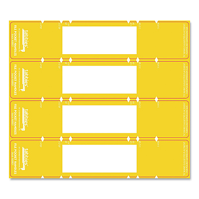 Tabbies File Pocket Handles, 9.63 x 2, Yellow/White, 4/Sheet, 12 Sheets/Pack (TAB68801)