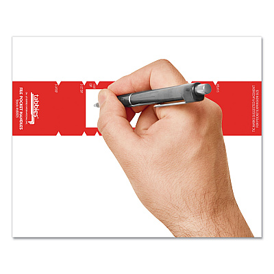 Tabbies File Pocket Handles, 9.63 x 2, Red/White, 4/Sheet, 12 Sheets/Pack (TAB68805)