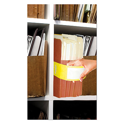 Tabbies File Pocket Handles, 9.63 x 2, Yellow/White, 4/Sheet, 12 Sheets/Pack (TAB68801)