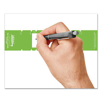 Tabbies File Pocket Handles, 9.63 x 2, Green/White,  4/Sheet, 12 Sheets/Pack (TAB68809)