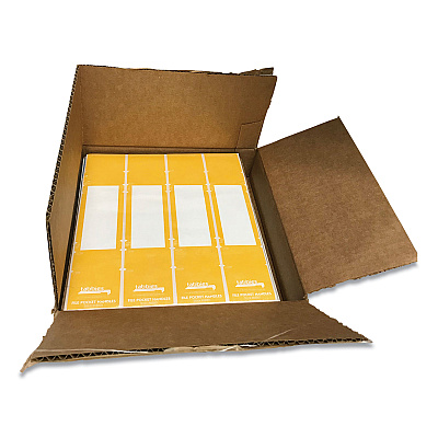 Tabbies File Pocket Handles, 9.63 x 2, Yellow/White, 4/Sheet, 12 Sheets/Pack (TAB68801)