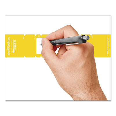 Tabbies File Pocket Handles, 9.63 x 2, Yellow/White, 4/Sheet, 12 Sheets/Pack (TAB68801)
