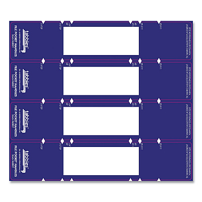 Tabbies File Pocket Handles, 9.63 x 2, Dark Blue/White, 4/Sheet, 12 Sheets/Pack (TAB68807)