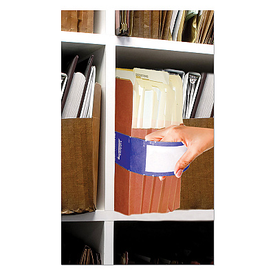 Tabbies File Pocket Handles, 9.63 x 2, Dark Blue/White, 4/Sheet, 12 Sheets/Pack (TAB68807)
