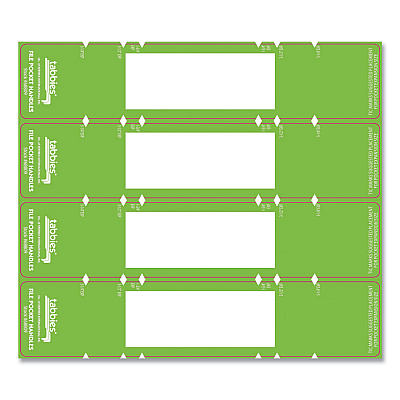 Tabbies File Pocket Handles, 9.63 x 2, Green/White,  4/Sheet, 12 Sheets/Pack (TAB68809)