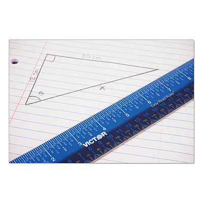 Victor Easy Read Stainless Steel Ruler, Standard/Metric, 18".25 Long, Blue (VCTEZ18SBL)