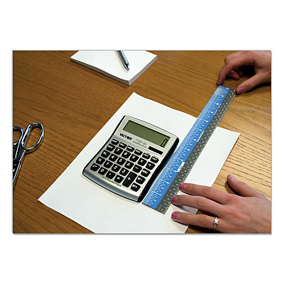 Victor Easy Read Stainless Steel Ruler, Standard/Metric, 12".5 Long, Blue (VCTEZ12SBL)