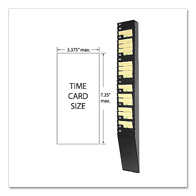 Lathem Time Time Card Rack for 7" Cards, 25 Pockets, ABS Plastic, Black (LTH257EX)