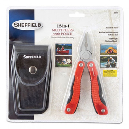 Sheffield 15-in-1 All-Purpose Stainless Steel Tool with Belt Pouch (12988)