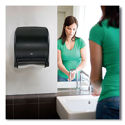 Tork Hand Towel Dispenser, Electronic, 11.78 x 9.12 x 14.39, Translucent Smoke (TRK86ECO)