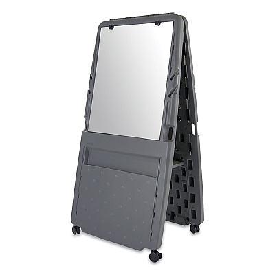 Iceberg Ingenuity Presentation Flipchart Easel with Dry Erase Surface, 33 x 28, 73" Tall Easel, Charcoal Polyethylene Frame (ICE30237)