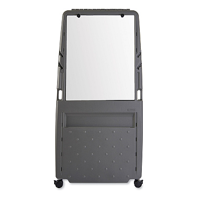 Iceberg Ingenuity Presentation Flipchart Easel with Dry Erase Surface, 33 x 28, 73" Tall Easel, Charcoal Polyethylene Frame (ICE30237)