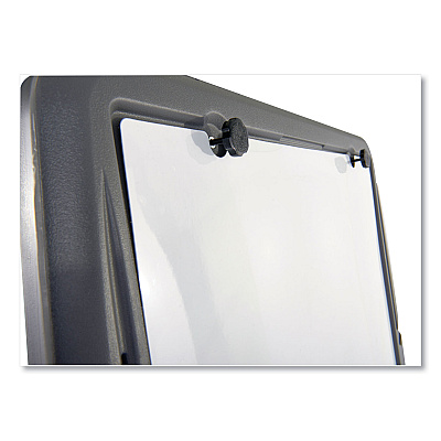 Iceberg Ingenuity Presentation Flipchart Easel with Dry Erase Surface, 33 x 28, 73" Tall Easel, Charcoal Polyethylene Frame (ICE30237)