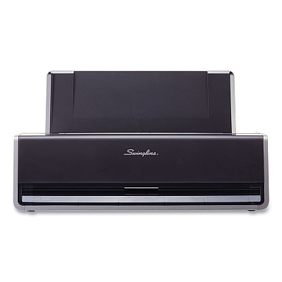 Swingline 28-Sheet Commercial Electric Two-Hole Punch, Fixed 9/32" Holes, Black/Silver (SWI74532)
