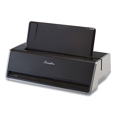 Swingline 28-Sheet Commercial Electric Two-Hole Punch, Fixed 9/32" Holes, Black/Silver (SWI74532)