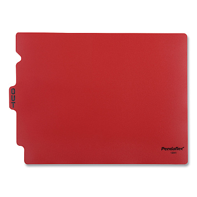 Pendaflex Colored Poly Out Guides with Center Tab, 1/3-Cut End Tab, Out, 8.5 x 11, Red, 50/Box (PFX13541)
