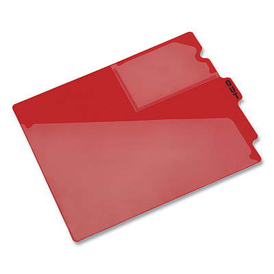 Pendaflex Colored Poly Out Guides with Center Tab, 1/3-Cut End Tab, Out, 8.5 x 11, Red, 50/Box (PFX13541)