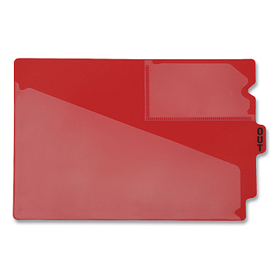 Pendaflex Colored Poly Out Guides with Center Tab, 1/3-Cut End Tab, Out, 8.5 x 11, Red, 50/Box (PFX13541)