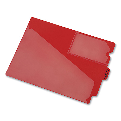 Pendaflex Colored Poly Out Guides with Center Tab, 1/3-Cut End Tab, Out, 8.5 x 11, Red, 50/Box (PFX13541)