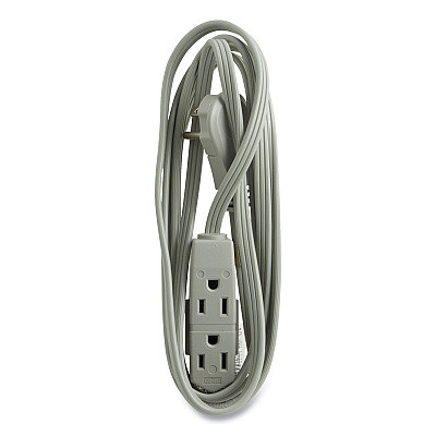 GE Power Strip, 3 Outlets, 8 ft Cord, Gray (GEL5055243027)