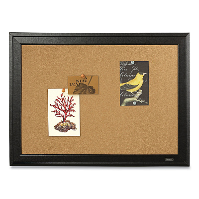 Quartet Cork Bulletin Board with Black Frame, 23 x 17, Tan Surface (QRT79281)