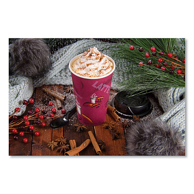 Solo Paper Hot Drink Cups in Bistro Design, 16 oz, Maroon, 1,000/Carton (SCC316SI)