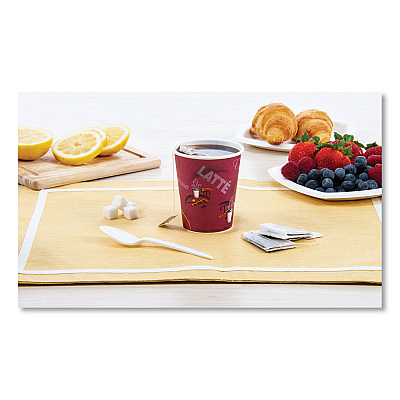 Solo Paper Hot Drink Cups in Bistro Design, 10 oz, Maroon, 1,000/Carton (SCC370SI)