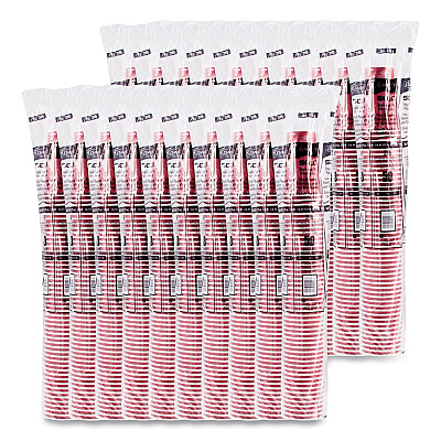 Solo Paper Hot Drink Cups in Bistro Design, 16 oz, Maroon, 1,000/Carton (SCC316SI)