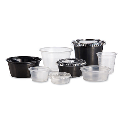 Dart Conex Complements Portion/Medicine Cups, 3.25 oz, Black, 125/Bag, 20 Bags/Carton (DCC325PCBLK)