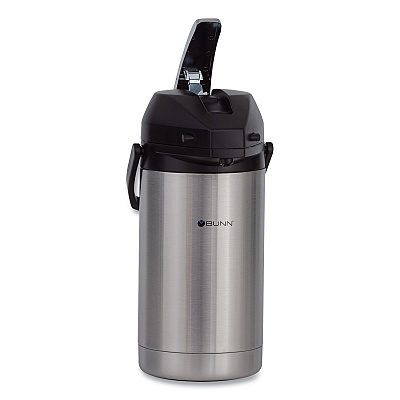 BUNN 3 Liter Lever Action Airpot, Stainless Steel/Black (BUNAIRPOT30)