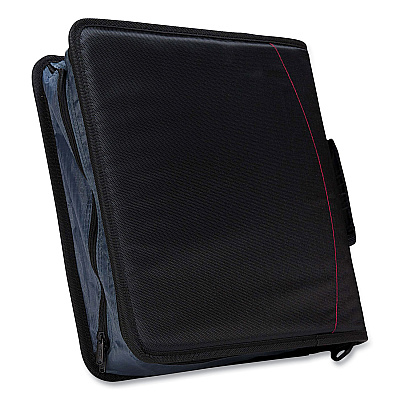 Case it Mighty Zip Tab Binder, 3 Rings, 3" Capacity, 11 x 8.5, Black (D146BLACK)