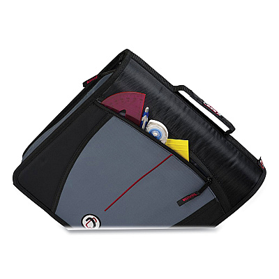 Case it Mighty Zip Tab Binder, 3 Rings, 3" Capacity, 11 x 8.5, Black (D146BLACK)