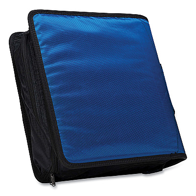 Case it King Size Mighty Zip Tab Binder, 3 Rings, 4" Capacity, 11 x 8.5, Blue (CAED186BLU)