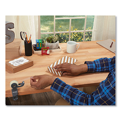 Scotch Clip and Twist Desktop Tape Dispenser, with Tape Roll, 1" Core, Plastic, Gray (MMMC19CLIP)