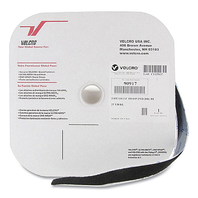 Sticky Back Loop Fastener, Velcro 0.75" x 900", Black (VEK90917)