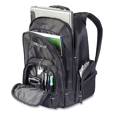 Targus Groove Laptop Backpack, Fits Devices Up to 15.4", Nylon/PVC, 15 x 7 x 18, Black (TRGCVR600)