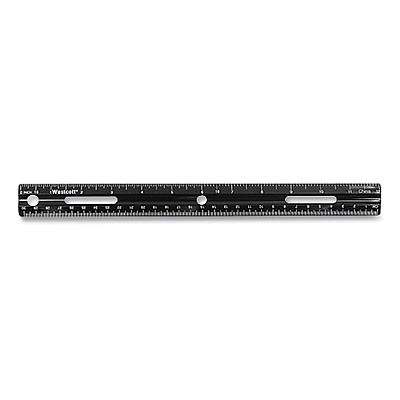 Westcott KleenEarth Recycled Ruler, Standard/Metric, 12" Long, Plastic, Black (WTC41015)