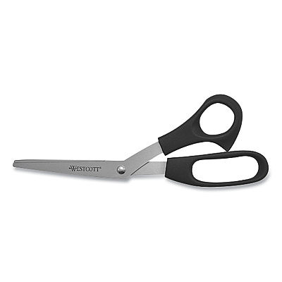 Westcott All Purpose Value Stainless Steel Scissors, 8" Long, 3" Cut Length, Offset Assorted Color Handles, 3/Pack (WTC13023)