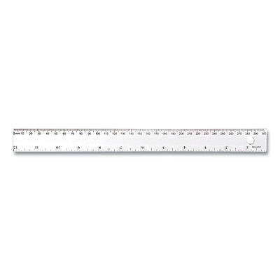 Westcott Transparent Shatter-Resistant Plastic Ruler, Standard/Metric, 12" Long, Clear (WTC45012)