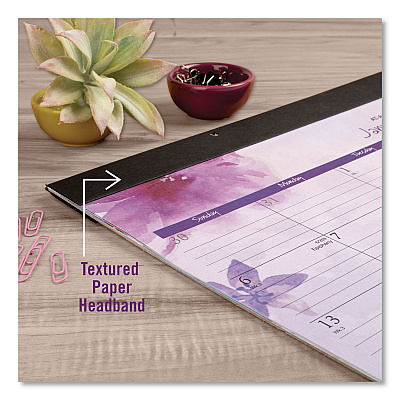 AT-A-GLANCE Beautiful Day Desk Pad Calendar, Floral Artwork, 21.75 x 17, Assorted Color Sheets, Black Binding, 12-Month (Jan-Dec): 2026 (SK38704)
