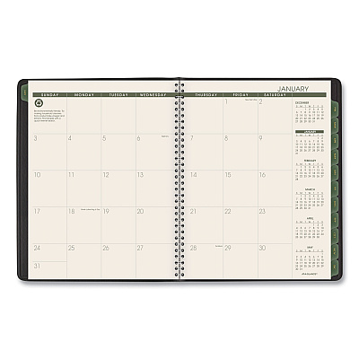 AT-A-GLANCE Recycled Weekly Vertical-Column Format Appointment Book, 8.75 x 7, Black Cover, 12-Month (Jan to Dec): 2026 (70951G05)