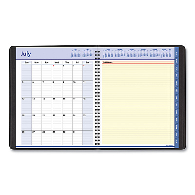 AT-A-GLANCE QuickNotes Weekly/Monthly Planner, 10 x 8, Black Cover, 12-Month (July to June): 2025 to 2026 (761105)