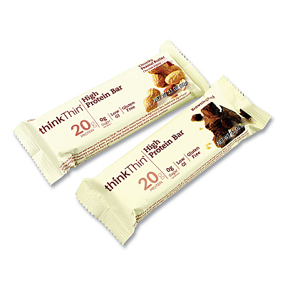 thinkThin High Protein Bars, Brownie Crunch/Chunky Peanut Butter, 2.1 oz Bar, 15 Bars/Carton (GRR22000555)