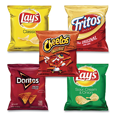 Frito-Lay Potato Chips Bags Variety Pack, Assorted Flavors, 1 oz Bag, 50 Bags/Carton (GRR22000403)