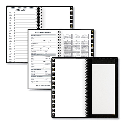 AT-A-GLANCE Compact Weekly Appointment Book, 6.25 x 3.25, Black Cover, 12-Month (Jan to Dec): 2026 (7000805)